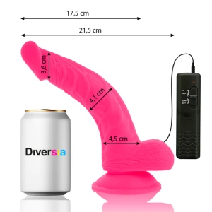 DIVERSIA - FLEXIBLE VIBREERIV DILDO 21.5 CM - ROOSA